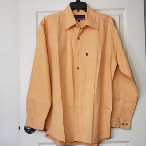 Men's dress shirt long sleeves orange men's shirt